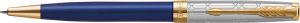 Parker Balpen Sonnet special edition Queen Elisabeth sapphire blue lacquer 18K GT medium
