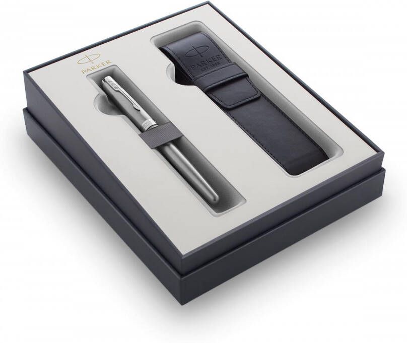 Parker giftbox Sonnet vulpen + pen pouch staal CT