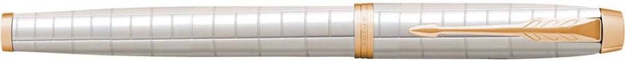 Parker IM Premium roller fijn in giftbox Pearl (wit goud)