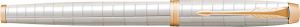 Parker IM Premium roller fijn in giftbox Pearl (wit goud)