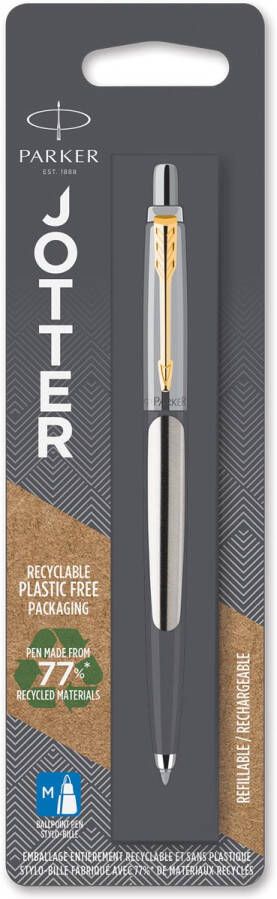 Parker Balpen Jotter stainless steel GT medium blister Ã  1 stuk