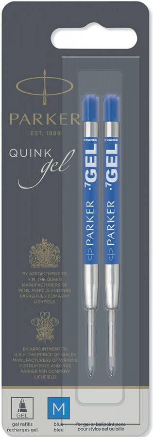 Parker Quink Gel vulling voor balpen medium blauw blister met 2 stuks