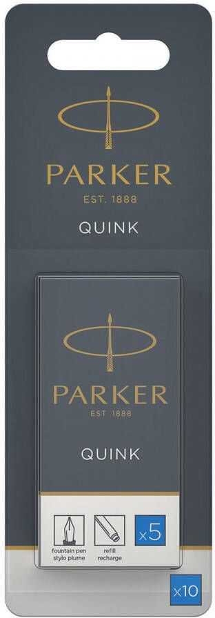 Parker Quink inktpatronen koningsblauw blister met 10 stuks