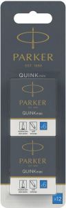 Parker Quink Mini inktpatronen blauw blister met 12 stuks