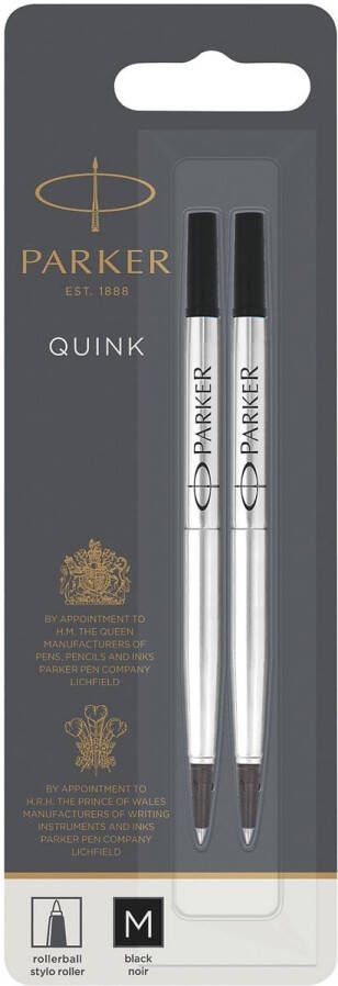 Parker Quink vulling voor roller zwart blister met 2 stuks