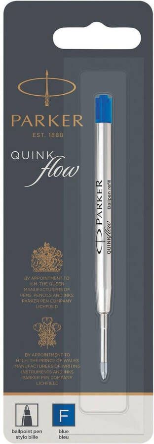 Parker Quinkflow vulling voor balpen fijn blauw op blister