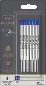 Parker Quinkflow vulling voor balpen medium blauw blister met 10 stuks