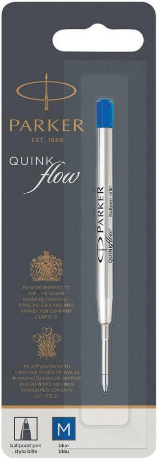 Parker Quinkflow vulling voor balpen medium blauw op blister