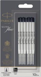 Parker Quinkflow vulling voor balpen medium zwart blister met 10 stuks