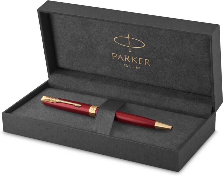 Parker Sonnet balpen rood goud medium in giftbox
