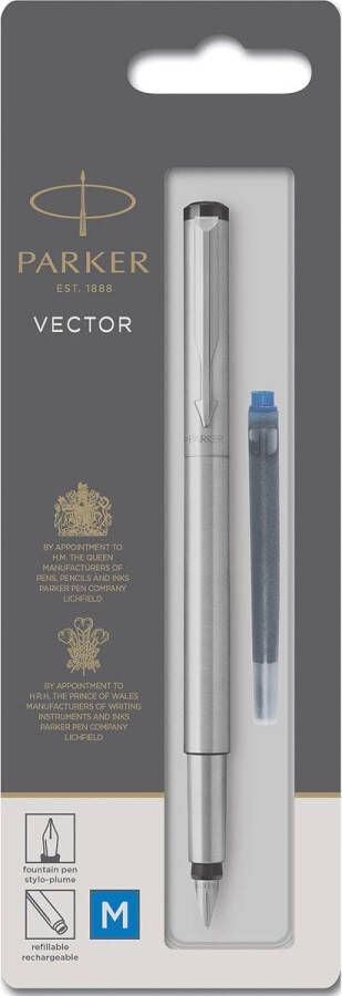 Parker Vulpen Vector stainless steel medium blister Ã  1 stuk