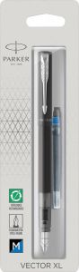Parker vulpen Vector XL medium op blister zwart
