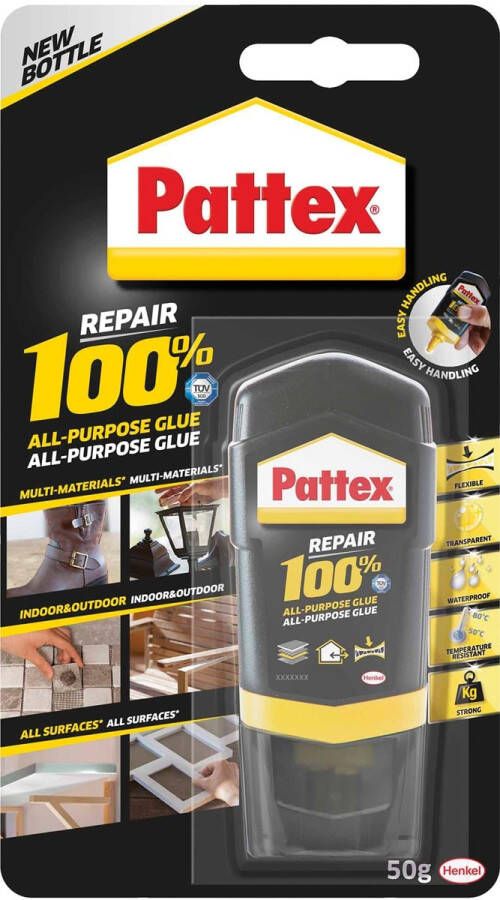 Pattex Alleslijm 100% tube 50 gram op blister