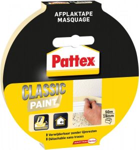 Pattex classic afplaktape lengte 50 m breedte 19 mm