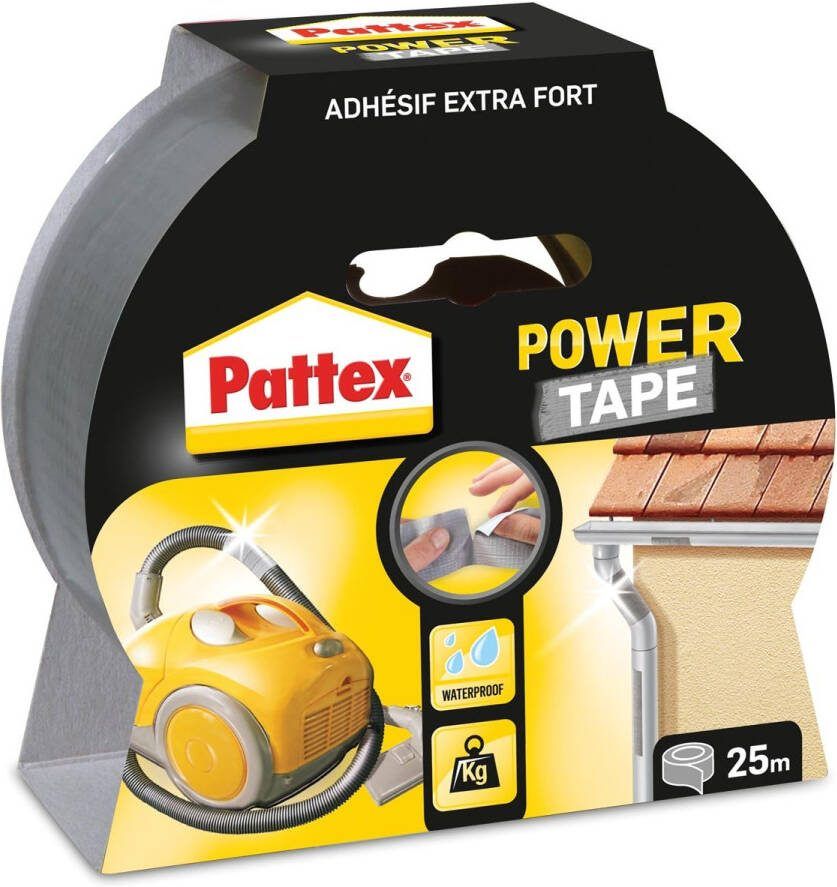 Pattex plakband Power Tape lengte: 25 m grijs