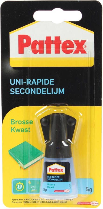 Pattex Secondelijm met kwast flacon 5 gram op blister