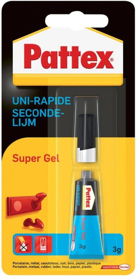 Pattex Secondelijm super gel tube 3gram op blister