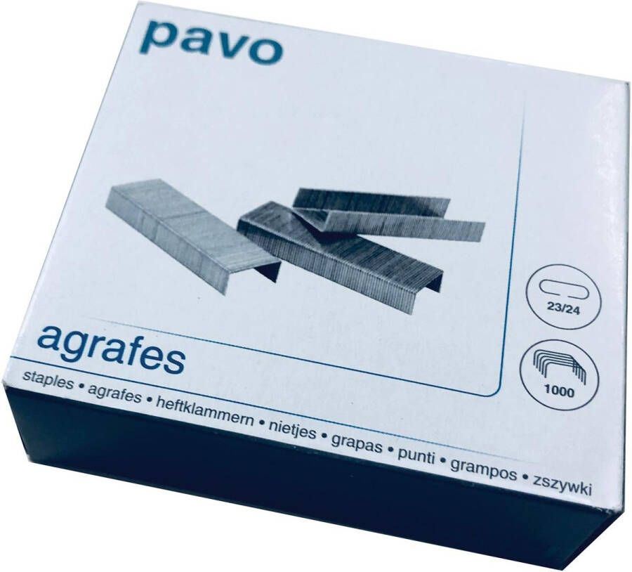 Pavo 5 Star nietjes 23 24 verzinkt doos van 1.000 nietjes