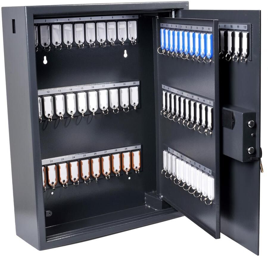 Pavo Sleutelkast high security magnetisch met fingerprintslot 100 haken 600x480x150mm