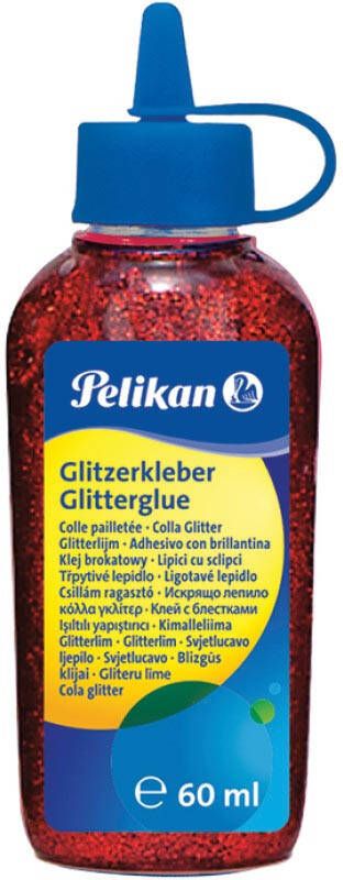 Pelikan glitterlijm flacon van 60 ml rood