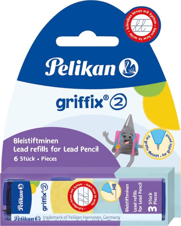 Pelikan Griffix potloodstiften 2 mm HB blister van 2 doosjes van 3 stuks