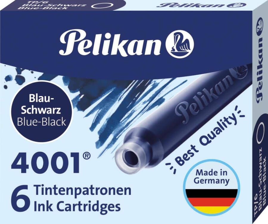 Pelikan Inktpatroon 4001 blauw zwart 6 stuks