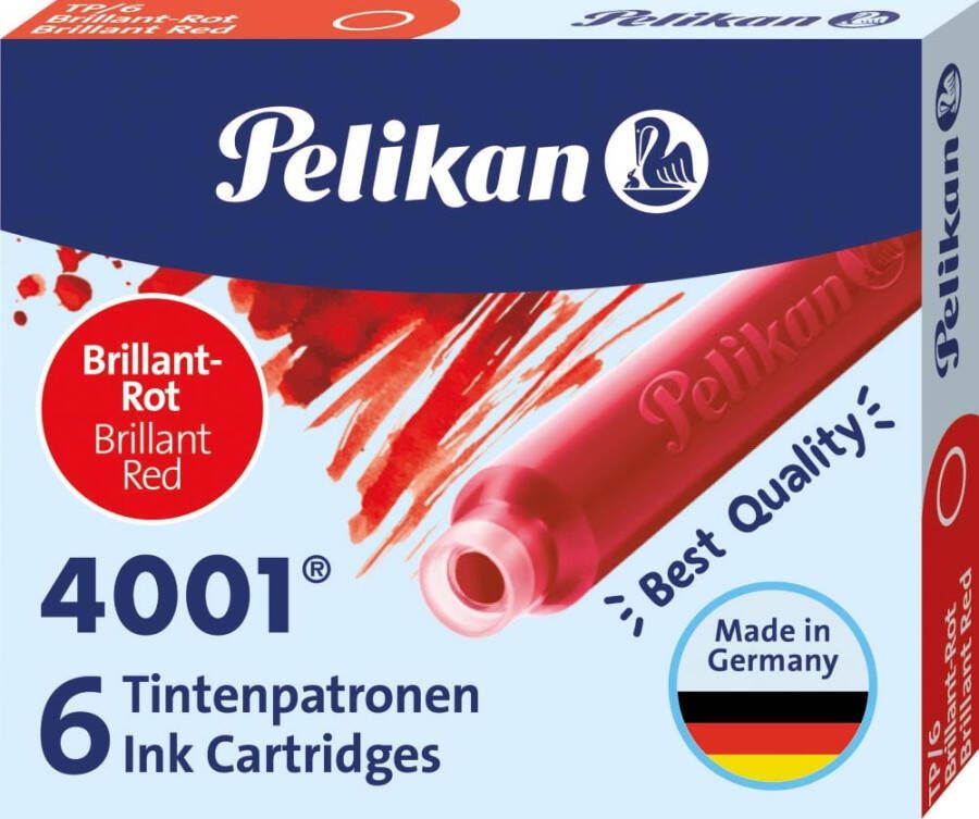 Pelikan Inktpatroon 4001 rood 6 stuks