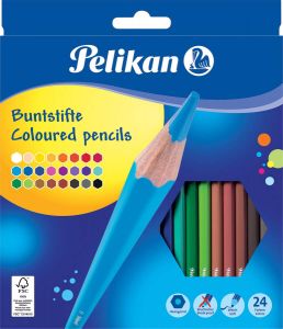 Pelikan kleurpotloden etui met 24 stuks in geassorteerde kleuren