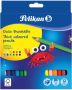 Pelikan kleurpotlood rond etui van 12 stuks in geassorteerde kleuren + slijper - Thumbnail 1