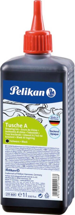 Pelikan Oost-Indische inkt zwart fles met gietstop van 1 l