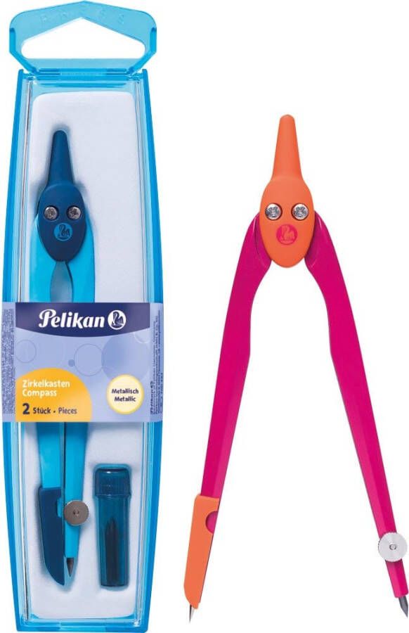 Pelikan passer met reservemines in doosje in geassorteerde kleuren