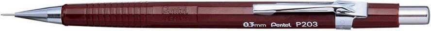 Pentel vulpotlood voor potloodstiften: 0 3 mm bruine houder