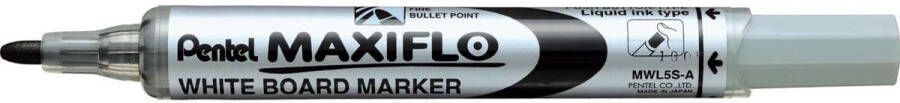 Pentel Viltstift MWL5S Maxiflo whiteboard rond 1mm zwart