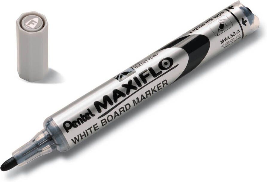 Pentel Whiteboardmarker MWL5S Maxiflo rond 1mm zwart