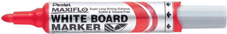 Pentel Whiteboardmarker MWL5M Maxiflo rond 3mm rood - Foto 2