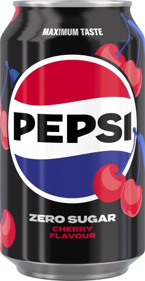 Pepsi Zero Sugar Cherry frisdrank blik van 33 cl pak van 24 stuks
