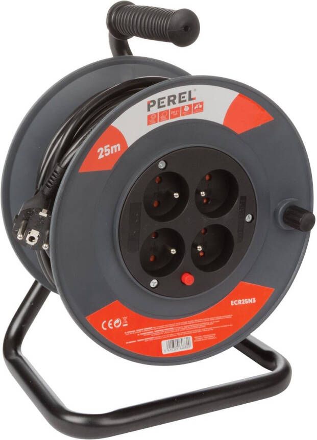 Velleman KABELHASPEL 25 m 3G1.5 PENAARDE 4 STOPCONTACTEN