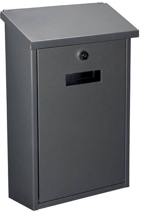 Velleman Brievenbus Rio wand- en paalmontage met naamplaatje incl. 2 sleutels afmetingen (H x B x D) 39.5 x 27 x 10 cm zilvergrijs