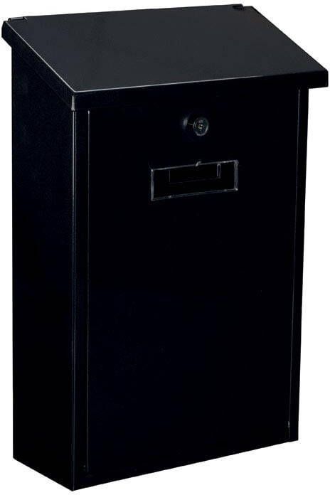 Velleman Brievenbus Rio wand- en paalmontage met naamplaatje incl. 2 sleutels afmetingen (H x B x D) 39.5 x 27 x 10 cm zwart