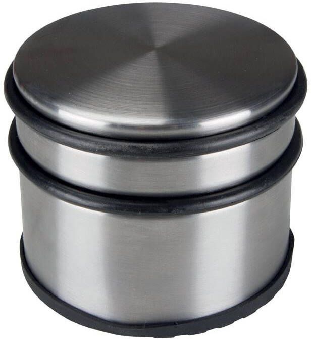 Velleman Deurstopper rond door stopper deurstop deurbuffer roestvrij staal RVS zonder boren antislip bodem rubberen ring massief