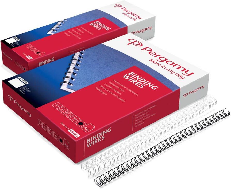 Pergamy draadruggen pak van 100 stuks 6 4 mm zwart