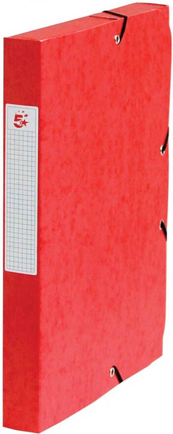 Pergamy elastobox rug van 4 cm rood