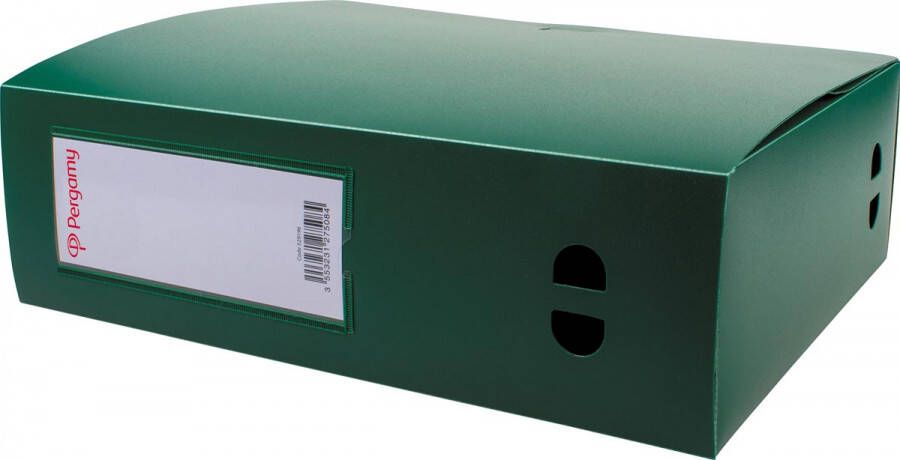 Pergamy elastobox voor ft A4 uit PP van 700 micron rug van 10 cm groen