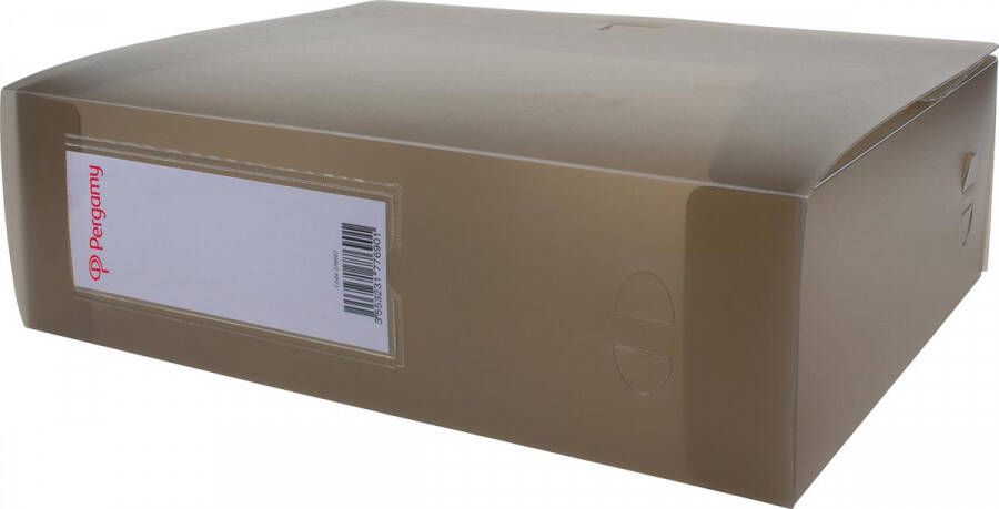 Pergamy elastobox voor ft A4 uit PP van 700 micron rug van 10 cm transparant grijs