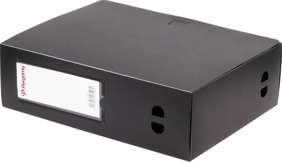 Pergamy elastobox voor ft A4 uit PP van 700 micron rug van 10 cm zwart