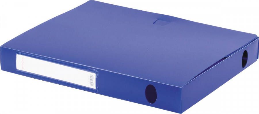 Pergamy elastobox voor ft A4 uit PP van 700 micron rug van 4 cm blauw