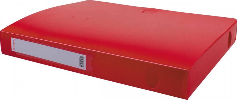 Pergamy elastobox voor ft A4 uit PP van 700 micron rug van 4 cm rood