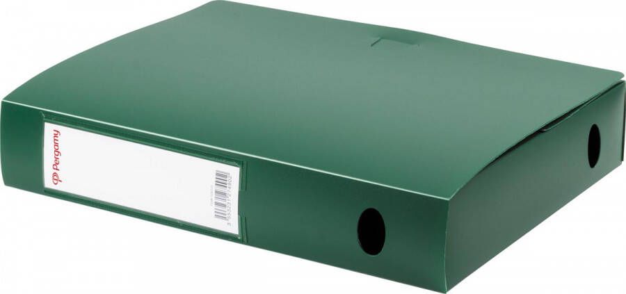 Pergamy elastobox voor ft A4 uit PP van 700 micron rug van 6 cm groen