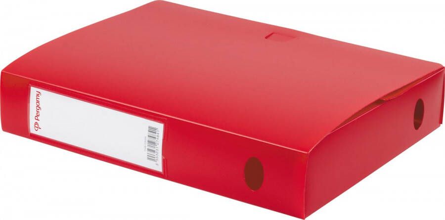 Pergamy elastobox voor ft A4 uit PP van 700 micron rug van 6 cm rood