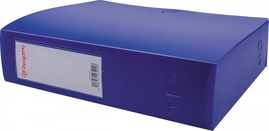 Pergamy elastobox voor ft A4 uit PP van 700 micron rug van 8 cm blauw